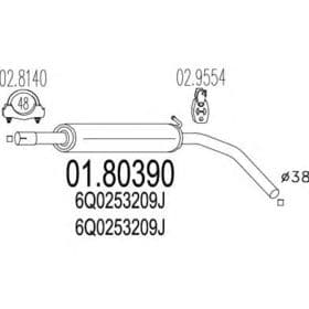 Средний глушитель выхлопных газов MTS 01.80390