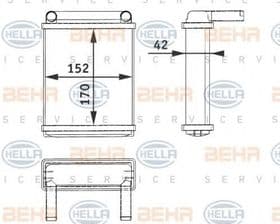 Радіатор пічки Behr Hella 8FH 351 312-521
