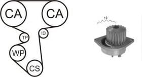 Комплект ременя ГРМ + помпа