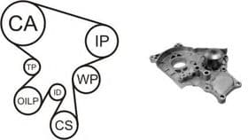 Комплект ременя ГРМ + помпа