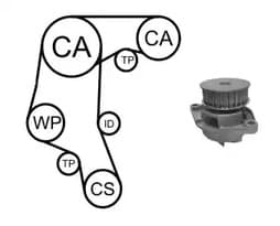 Комплект ременя ГРМ + помпа