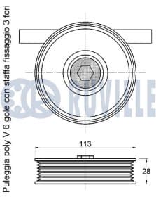 Обводной ролик поликлинового ремня