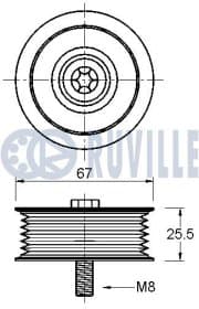 Обводной ролик поликлинового ремня
