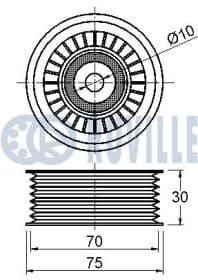 Обвідний ролик поліклинового ременя