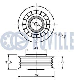 Обводной ролик поликлинового ремня