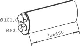 Средний глушитель выхлопных газов Dinex 47308