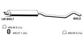 Средний глушитель выхлопных газов
