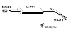 Средний глушитель выхлопных газов
