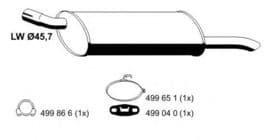 Глушник вихлопних газів кінцевий Ernst 042161