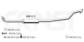 Средний глушитель выхлопных газов