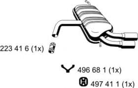 Глушитель выхлопных газов конечный
