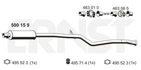 Средний глушитель выхлопных газов