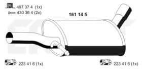 Средний глушитель выхлопных газов