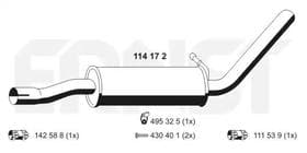 Средний глушитель выхлопных газов