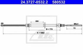 Трос ручного тормоза