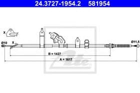 Трос ручного тормоза