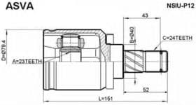 ШРУС Asva NSIU-P12