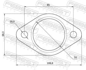 Прокладка приемной трубы Febest 12492002