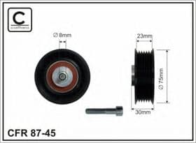 Обводной ролик поликлинового ремня