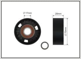Обвідний ролик поліклинового ременя