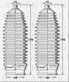 Пильник кермової рейки Borg & Beck BSG3406