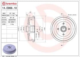 Гальмівний барабан Brembo 14e96610