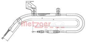 Трос ручного гальма