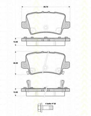 8110 40012 Triscan Гальмівні колодки для Honda Civic