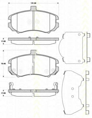 8110 43034 Triscan Гальмівні колодки для Hyundai Elantra