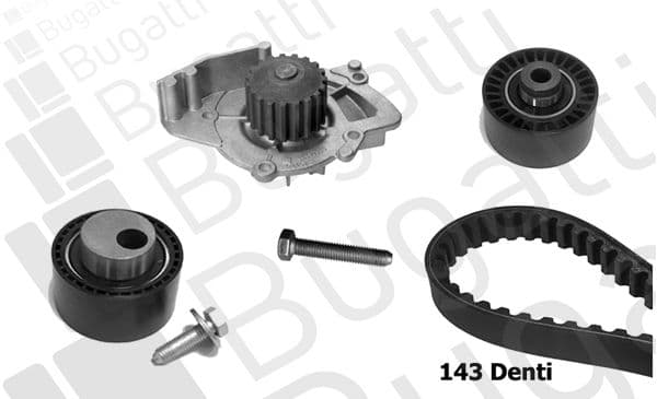 kbu7409d Bugatti Комплект ременя ГРМ + помпа