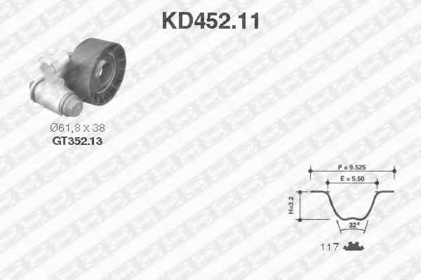 KD452.11 SNR Комплект ременя ГРМ