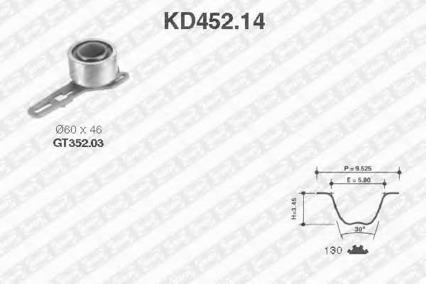 KD452.14 SNR Комплект ремня ГРМ