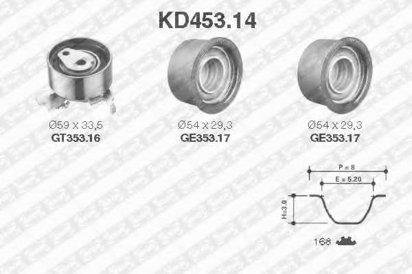 KD453.14 SNR Комплект ремня ГРМ
