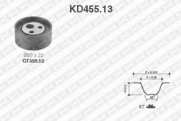 KD455.13 SNR Комплект ременя ГРМ