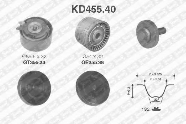KD455.40 SNR Комплект ременя ГРМ