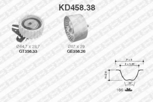 KD458.38 SNR Комплект ременя ГРМ