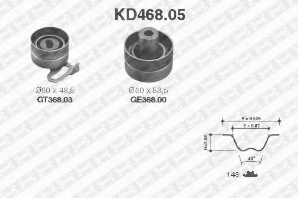 KD468.05 SNR Комплект ремня ГРМ