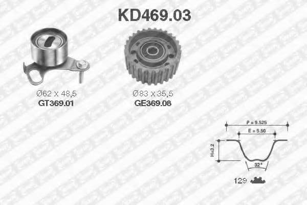 KD469.03 SNR Комплект ременя ГРМ