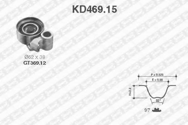 KD469.15 SNR Комплект ремня ГРМ