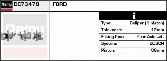DC73470 Delco Гальмівний супорт для Ford Mondeo