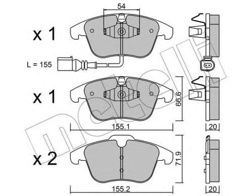 22-0675-1 Metelli Гальмівні колодки