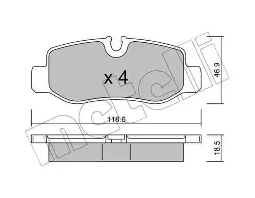 2210230 Metelli Тормозные колодки
