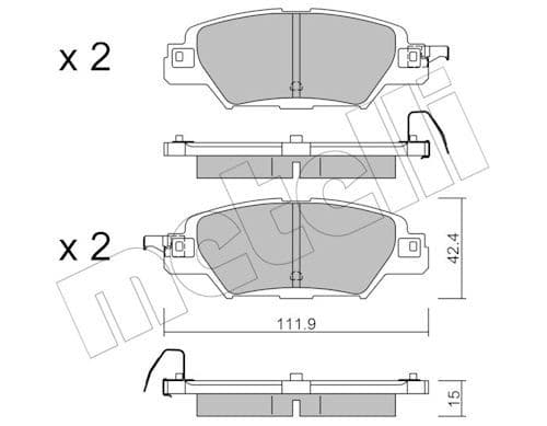 2211580 Metelli Гальмівні колодки для Mazda CX-5