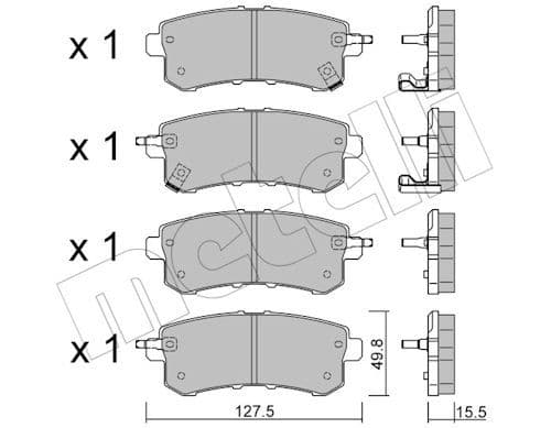 2211550 Metelli Гальмівні колодки