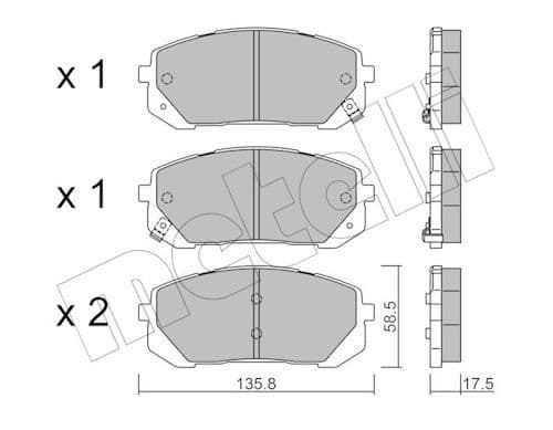 2213730 Metelli Гальмівні колодки для Hyundai Elantra