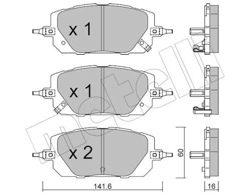 2212950 Metelli Гальмівні колодки для Mazda MX-30