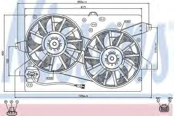 85483 Nissens Вентилятор системи охолодження двигуна для Ford Mondeo
