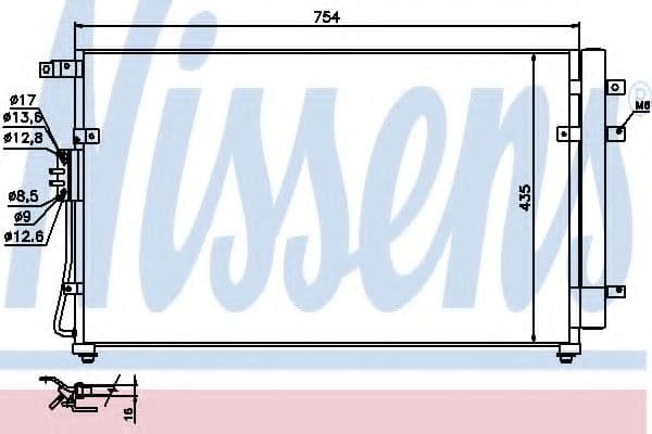 940269 Nissens Радіатор кондиціонера для Kia Carnival