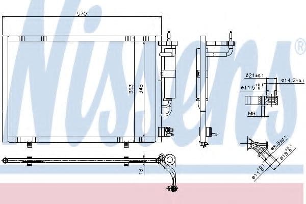 940277 Nissens Радіатор кондиціонера для Ford Fiesta
