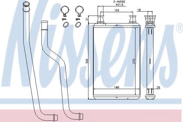 70978 Nissens Радиатор печки